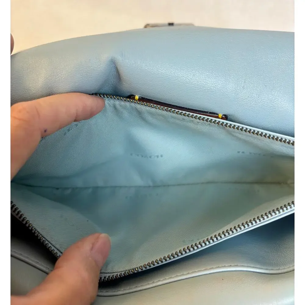 Coach Pillow Tabby Shoulder Bag 26 in Aqua Leather